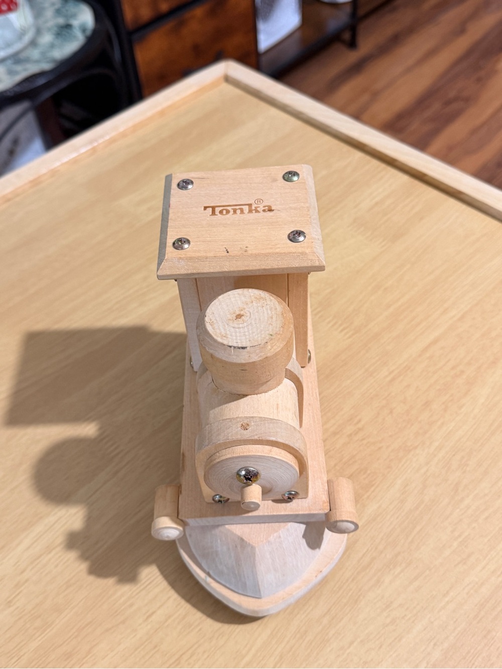 Tonka Natural Wood Train Engine - Light Wood Finish